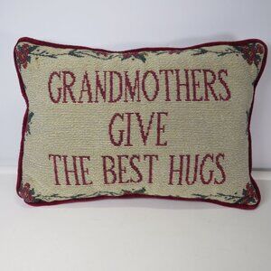 Grandmothers Give the Best Hugs (velvet style back) 11" long Burgundy Maroon